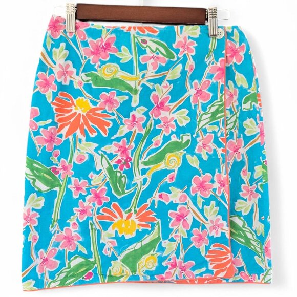 Island Republic Reversible Floral Wrap Skirt Resort Tropical Jungle Print Size 4 - Picture 2 of 13